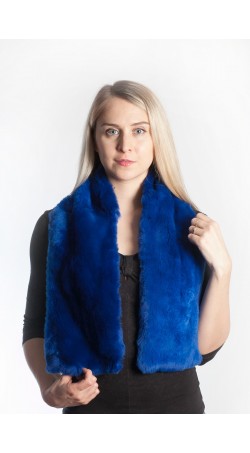 Blue rex fur scarf